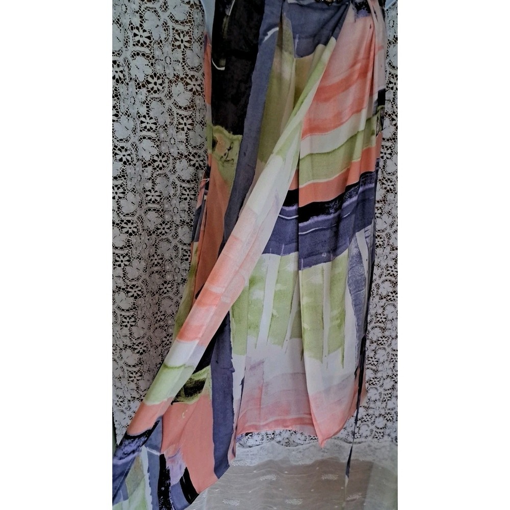 Simply Vera Wang Dress XS Multicolor Chiffon Layered Knee Length Pockets Artsy - Picture 9 of 11